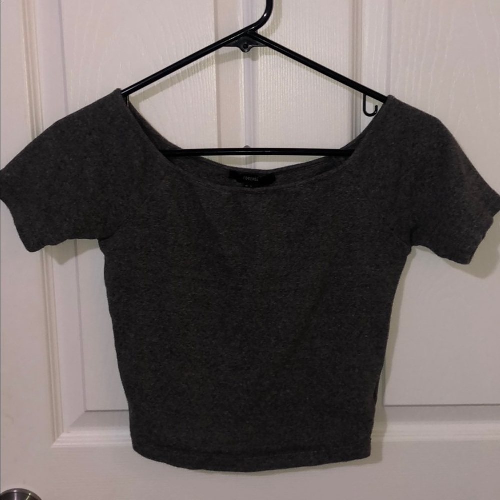 Grey off the shoulder top